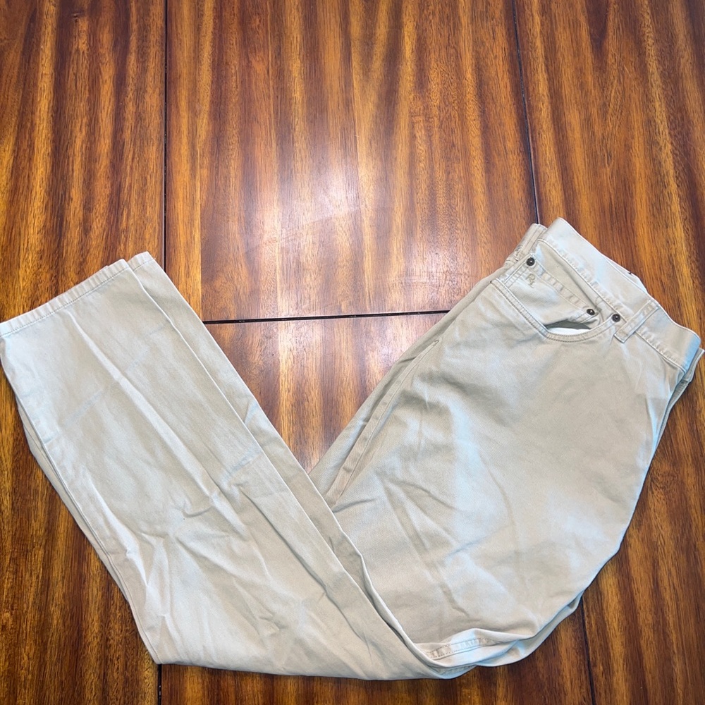 Polo Ralph Lauren 650 Straight Jeans Mens 38x32 Khaki Denim Pants.